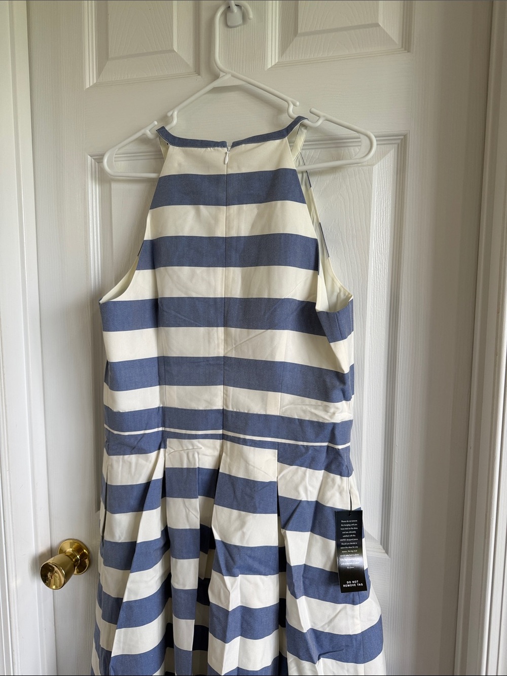 NWT The Limited Blue and White Striped Halter Midi Dress - Picture 15 of 16
